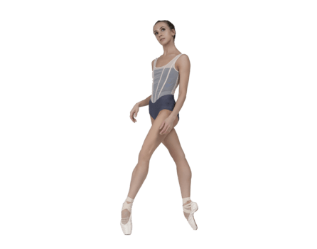 ballerina with beautiful feet poses in a photo studio, a ballerina in a leopard print with a beautiful inversion, isolated object on transparent background png