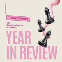 minimalist pink year end review social media instagram post template