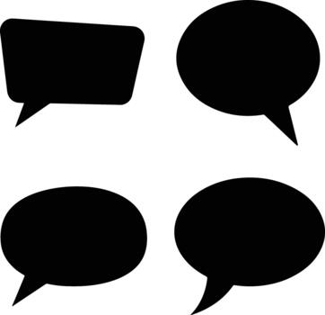 habla burbuja silueta conjunto sencillo charla y mensaje formas vector