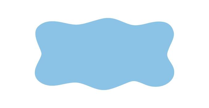 Groovy blue wavy rectangle border shape in modern abstract style. Solid retro element with y2k background, curved frame and graphic for creative layout or trendy border. vector