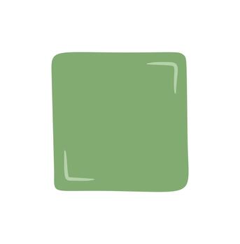 Hand drawn organic quote frame in green with square shape. Blank card design as a doodle textbox background. Message rectangle for creative note or stylish card concept. vector