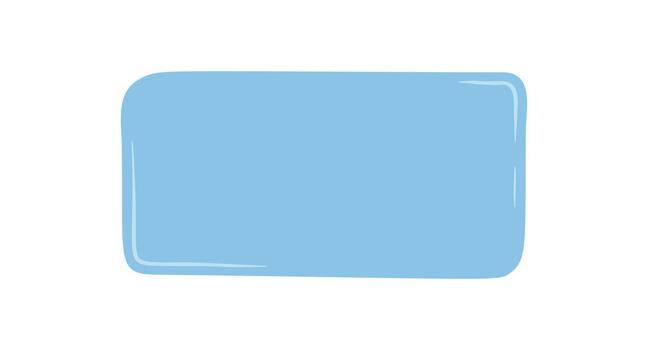 Hand drawn fluid blue frame with a soft rectangle box and quote banner icon. Modern label and textbox for message background dialogue, perfect as abstract conversation element or empty template. vector