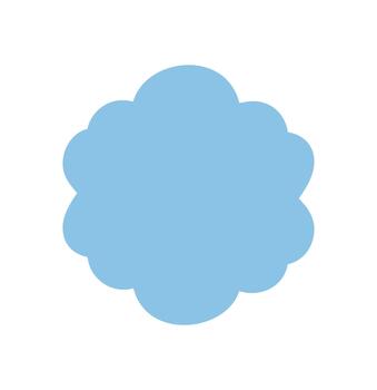 Groovy retro scallop shape solid frame in blue forms a wavy border and abstract background. This y2k element works as a graphic label and brings cool vintage accent to any modern design. vector