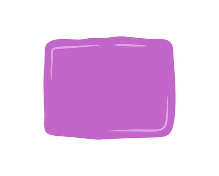 mano dibujado fluido rectángulo formas un parche marco forma con un juguetón garabatear borde. resumen caja Insignia mezclas como Violeta antecedentes para creativo texto y moderno diseño conceptos. vector