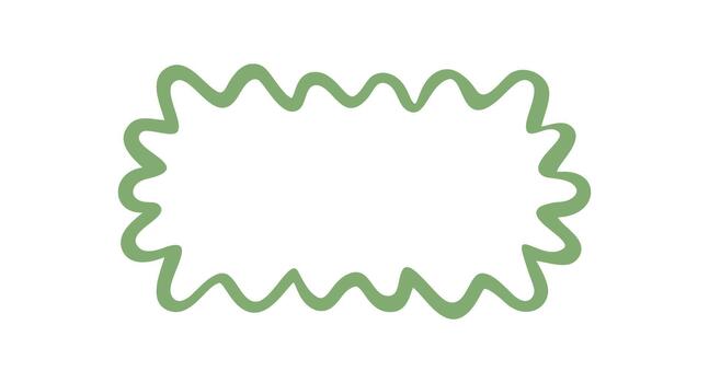 mano dibujado ondulado rectángulo frontera con un maravilloso retro contorno como un caja marco elemento. ondulado garabato y y2k antecedentes crear juguetón gráfico Mira para de moda etiqueta o moderno Arte. vector