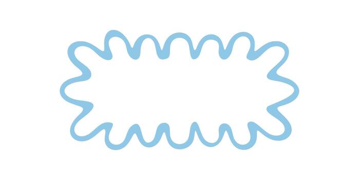 Groovy wavy rectangle outline border doodle with retro shape and blue line. Graphic rectangle element in y2k style, perfect as a trendy frame or artistic border background for modern creative vector