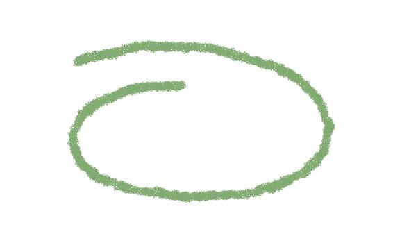 Chalk sketch round frame with green outline forms the main border. Circular label and underline for text accent on a clean background. Minimal style aligns with subtle border or label use. vector