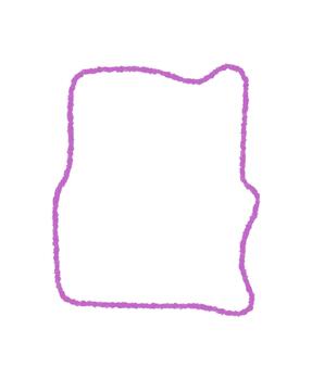 Organic wavy crayon frame with hand drawn outline creates a unique text box and border in rectangular contour. Template for background or memo with artistic freehand sketch style. vector