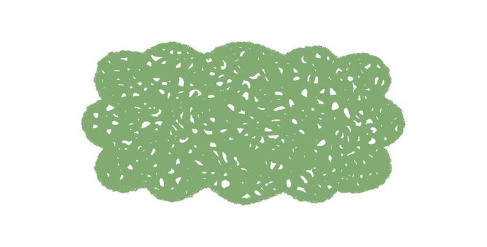 Groovy scallop rectangle border in green crayon forms a sketched frame. Retro hand drawn sketch and wavy chalk shading style, y2k graphic for artistic background or modern use. vector