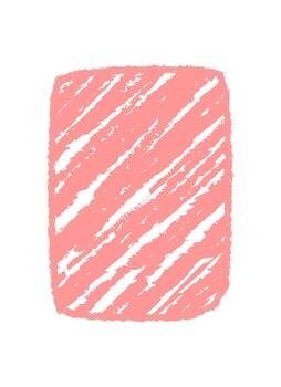 Organic chalk scribble rectangle text frame uses a rough diagonal style for a soft pink background. Hand drawn box, banner, and label illustration with textbox format for messages and creative vector