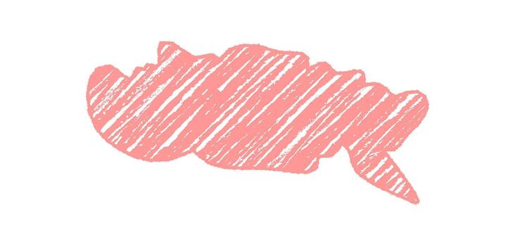 rosado ondulado habla globo en tiza bosquejo estilo con un fluido diagonal forma. gráfico hablar burbuja para mensaje o comentario elemento, expresivo blanco caja de texto para creativo comunicación conceptos. vector