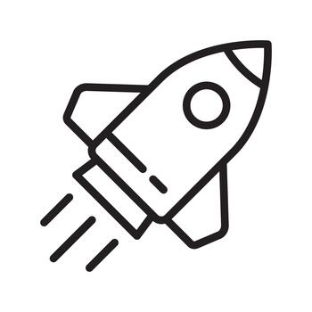 Rocket Launch Line Icon - Clean Outline Emblem of Startup Acceleration and Growth. vector