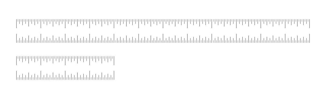 regla escala, medición gráfico con 4 4 pulgadas. 12 pulgada regla escala. longitud medición distancia, altura, matemáticas. modelo de de coser herramienta. vector