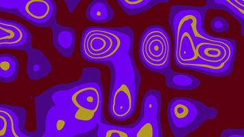 astratto psichedelico cerchio modello con viola e giallo forme, dinamico retrò animazione video