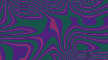 psichedelico astratto modello con viola e verde linee, liscio, orecchiabile movimento animazione video