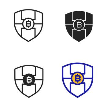 Icon Shield Cryptocurrency System. Icon collection with various style icon. vector