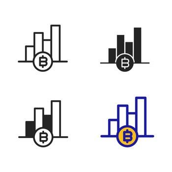 Icon Graph Analytics Cryptocurrency. Icon collection with various style icon. vector