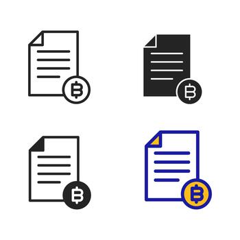 Icon Document Cryptocurrency. Icon collection with various style icon. vector