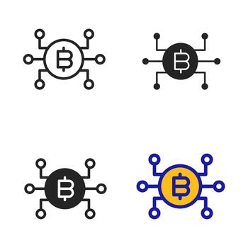 Icon Cryptocurrency System. Icon collection with various style icon. vector