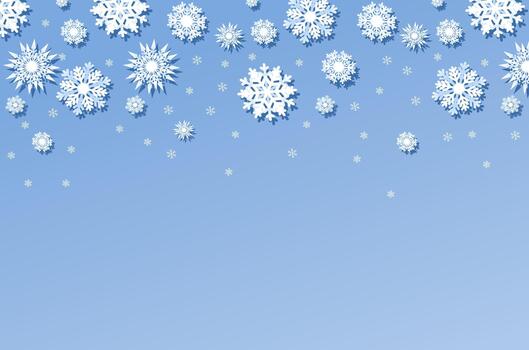 White snowflakes Winter background banner with shadow effect. Christmas background with copy space. vector