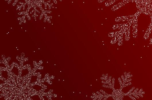Grain Dust Dark red snowflakes abstract background. Christmas backdrop with copy space. vector