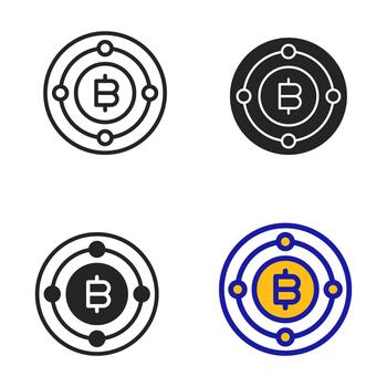 Icon Target of Cryptocurrency. Icon collection with various style icon. vector