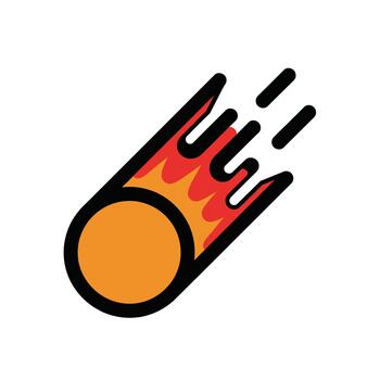 Meteor Icon, Comet Illustration, Space Object on White, app icon vector