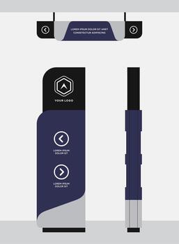 pole Tower display advertising on gray color background vector