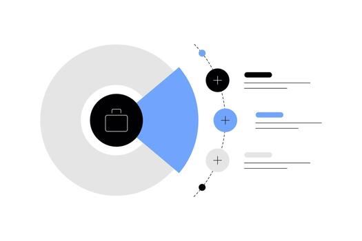 Abstract pie chart. Business infographic. Presentation slide vector