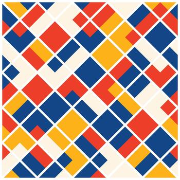 Vibrant geometric seamless pattern. Modern abstract background with colorful mosaic squares vector