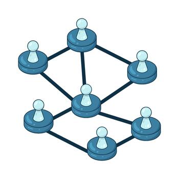 Illustration of Network with Connected Nodes vector
