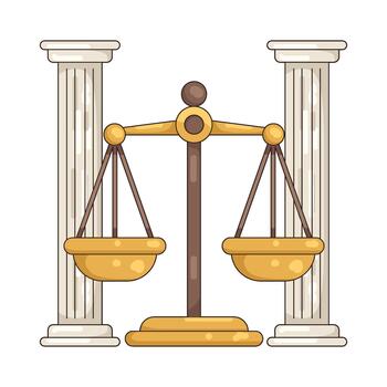 Illustration of Justice Scale and Columns vector