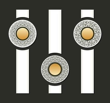 Decorative Ornate Circle Emblem Set Ornamental Frame Shape Design Element vector