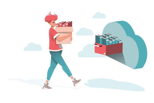 digital archivos datos apoyo y proteccion proceso ilustración vector