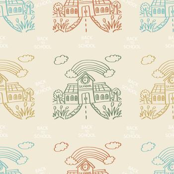 Back to school pattern with schools vector