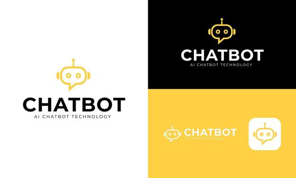 Chatbot Logo, Modern Robot Chat Icon for Tech, Messaging, Automation and Customer Support vector