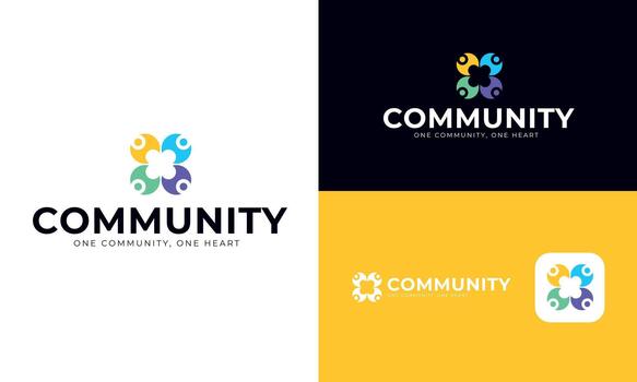 Community Network Logo, Modern Group Connection Symbol for Social, Business and Team Branding vector