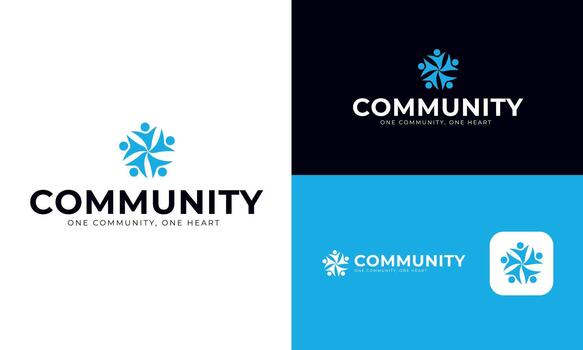 Community Logo, People Circle Icon for Teamwork, Unity and Social Connection vector