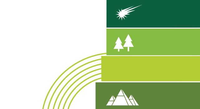 A Abstract graphic design with green and white elements, representing nature and growth, isolated on vector