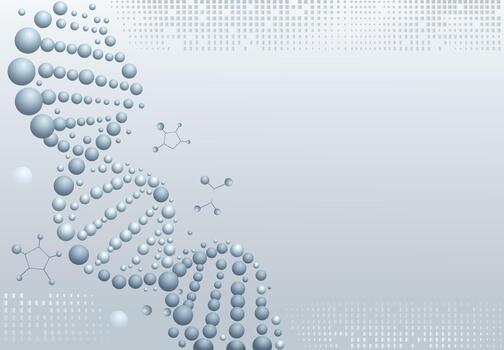 plata biotecnología antecedentes con adn hélice hecho de esférico átomos para médico y Ciencias proyectos vector