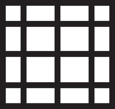 Rectangular Grid of White Spaces on Black Background vector