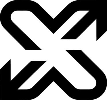 negro resumen forma con flechas y curvas en blanco antecedentes vector