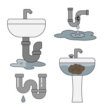 común lavabo plomería cuestiones explicado visualmente vector