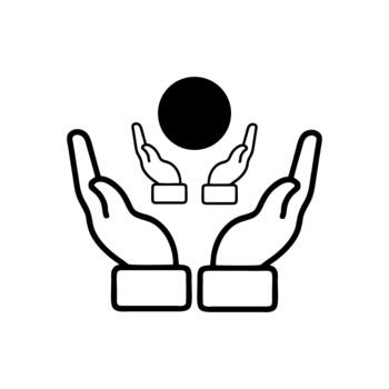 Hands Protecting Globe in Minimal Style vector