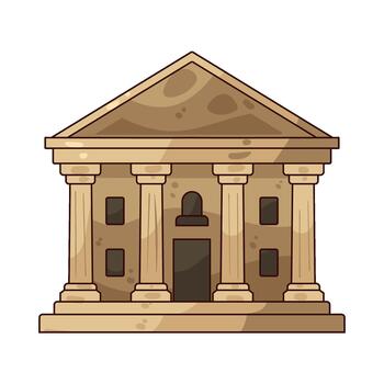 Illustration of Courthouse Building with Columns vector