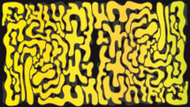 resumen líquido degradado amarillo forma modelo antecedentes con orgánico fluido líneas y fluido laberinto formas para moderno póster diseño y creativo digital Arte fondo de pantalla vector