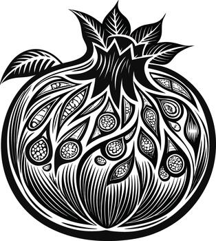 decorativo granada ilustración con intrincado resumen patrones vector