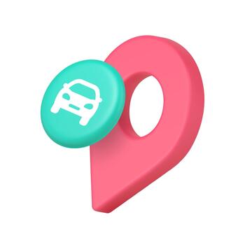 3d Realistic Icon Location Map Pin And Delivery Truck For Navigation Tracking vector