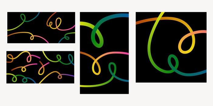 resumen multicolor degradado cinta líneas en negro antecedentes creando un sentido de movimiento vector