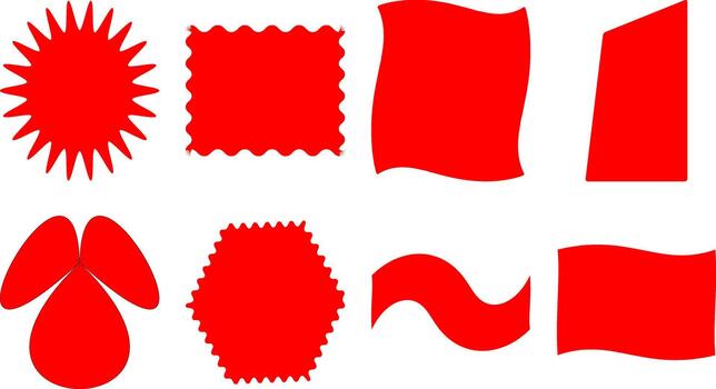 Collection of red abstract shapes design elements for graphic design needs vector